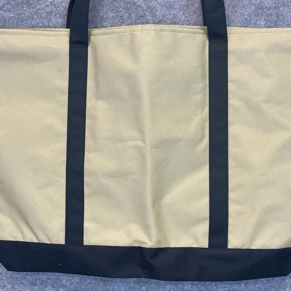 NWT San Francisco Skyline Tote Bag Unisex Large‎ Cream Black Embroidered Lanza